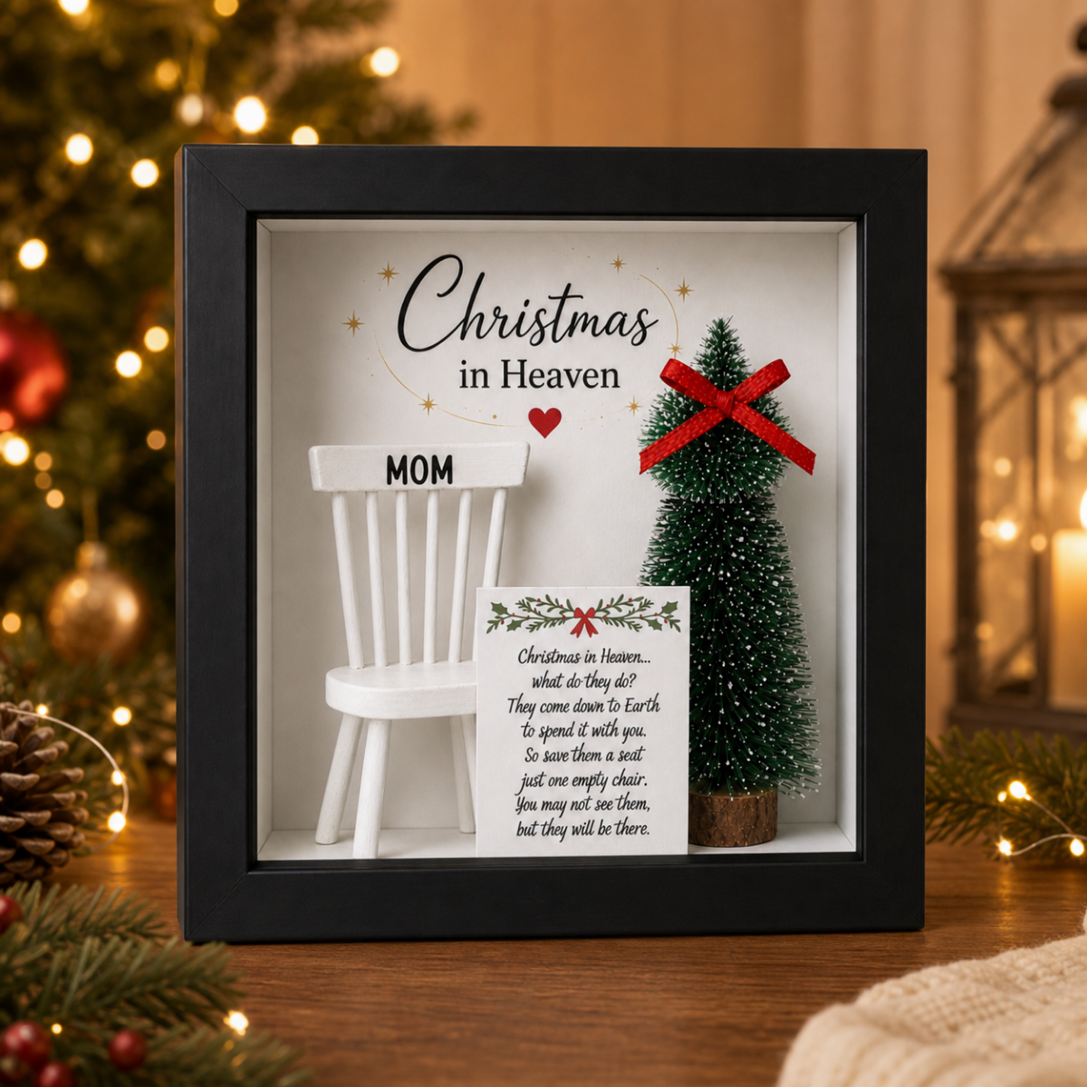 Christmas in Heaven Memorial Shadow Box | Holiday Keepsake