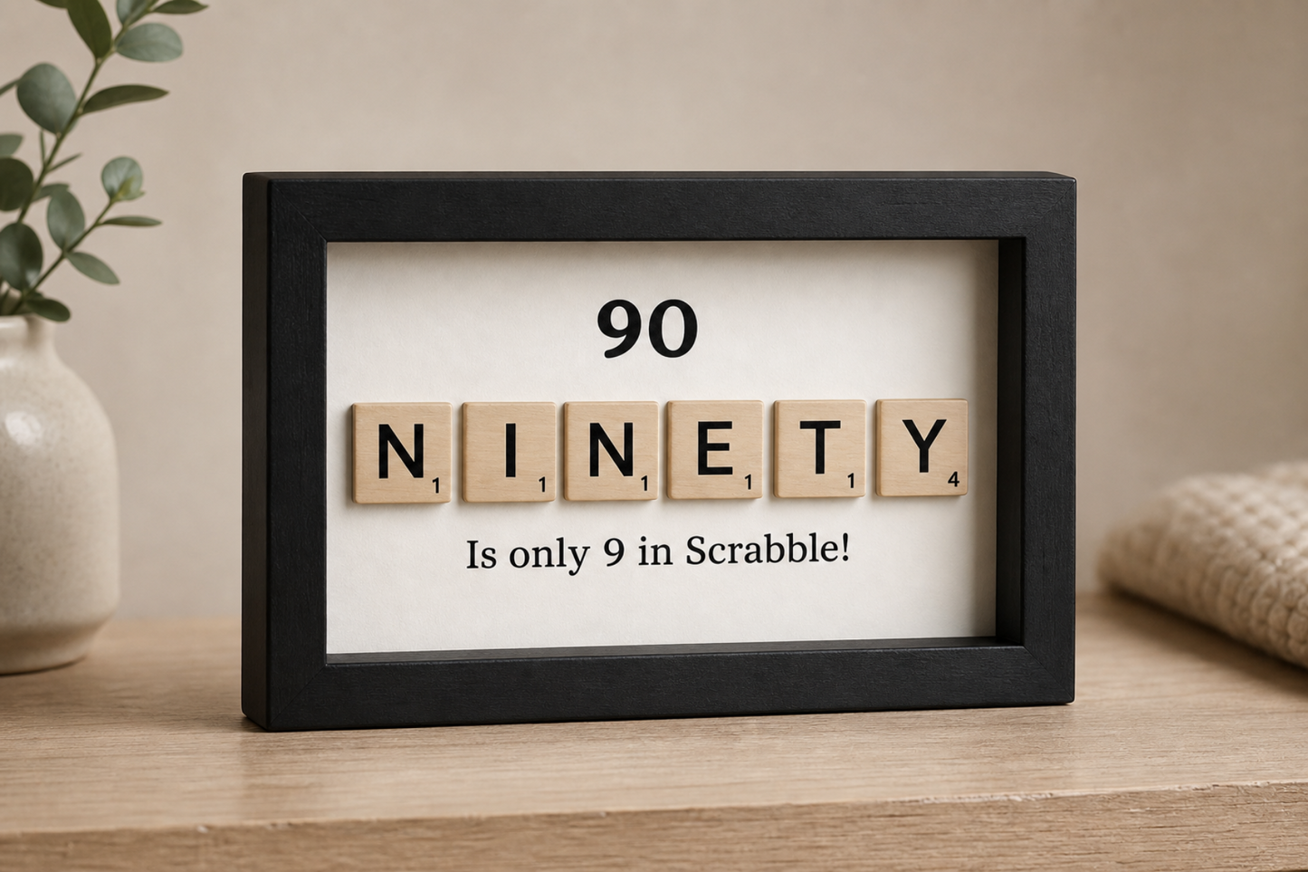 Custom Milestone Age Scrabble Shadow Box | 50th 60th 70th 80th 90th Keepsake | Personalized Birthday Gift