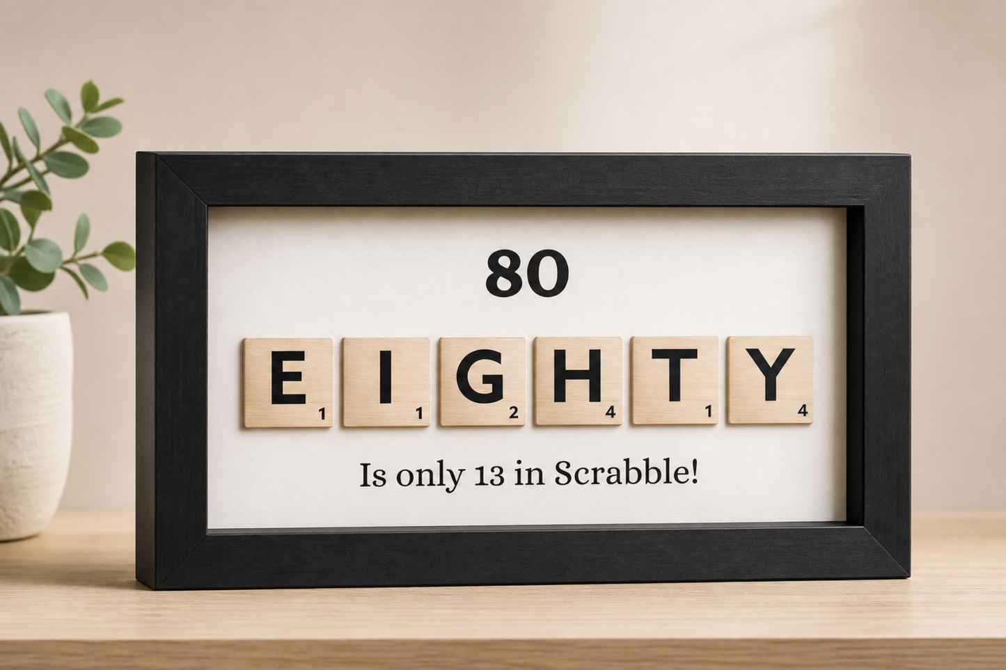 Custom Milestone Age Scrabble Shadow Box | 50th 60th 70th 80th 90th Keepsake | Personalized Birthday Gift