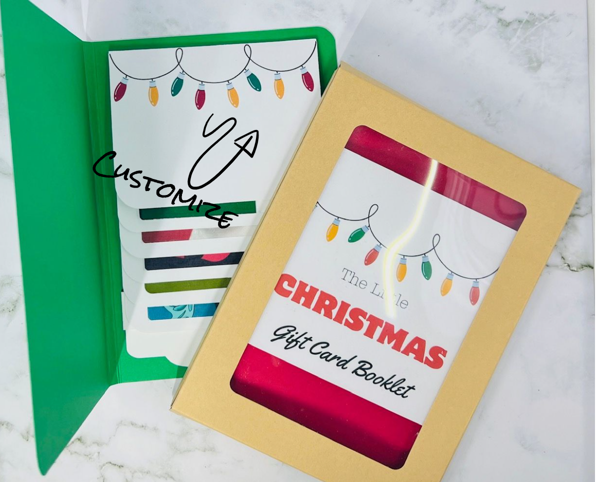 Christmas Waterfall Gift Card Booklet | Holiday Cash & Gift Card Holder | Stocking Stuffer | Holds Up to 6 Gift Cards or Cash