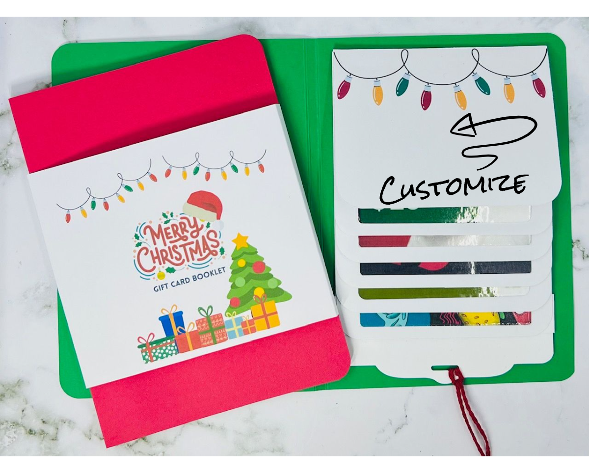 Christmas Waterfall Gift Card Booklet | Holiday Cash & Gift Card Holder | Stocking Stuffer | Holds Up to 6 Gift Cards or Cash