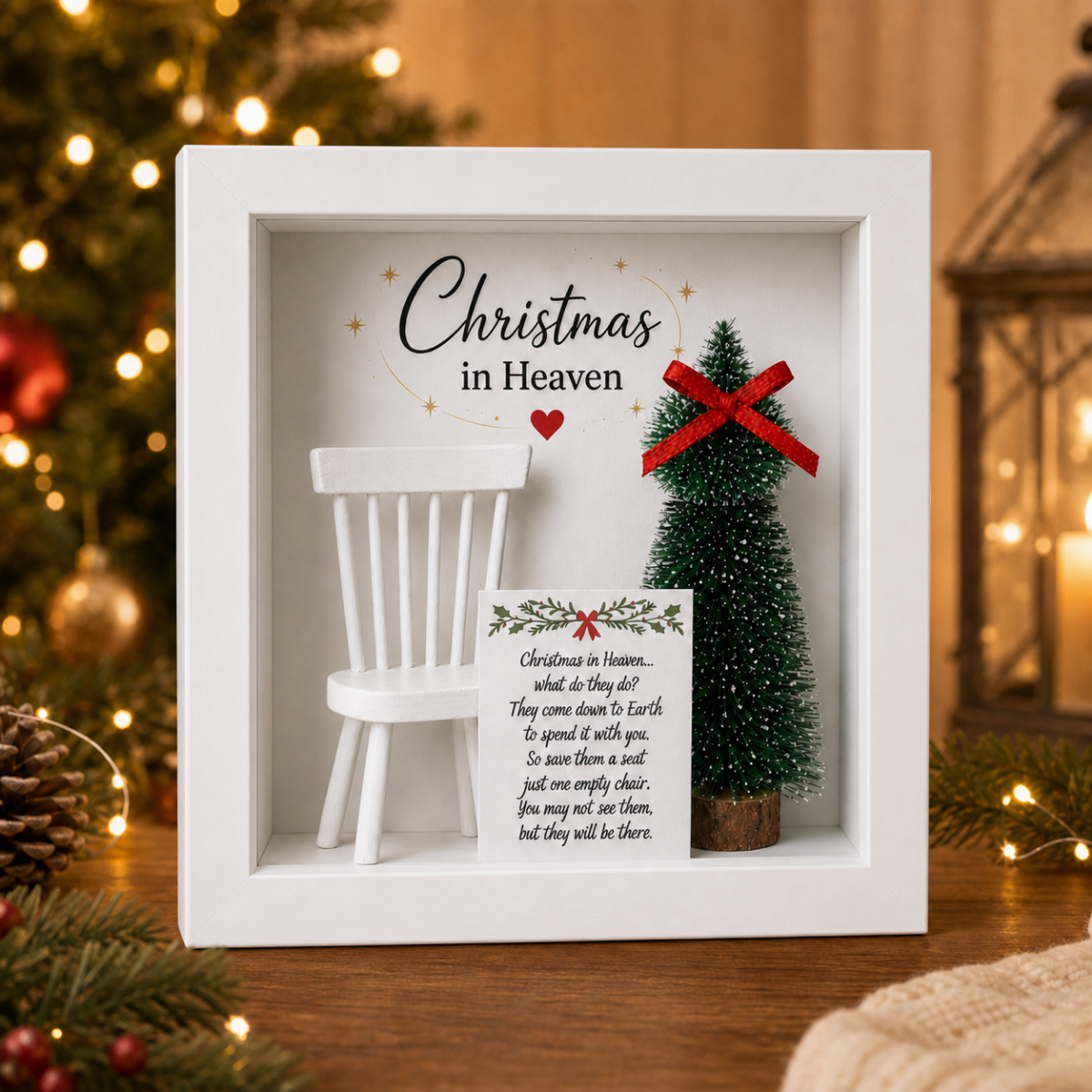 Christmas in Heaven Memorial Shadow Box | Holiday Keepsake