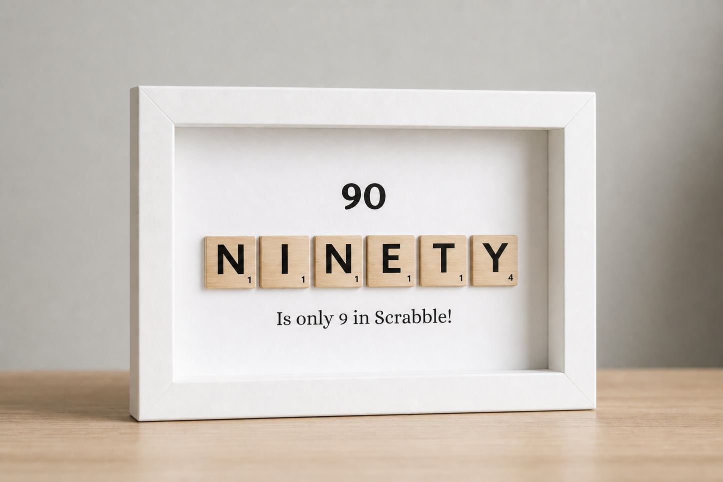 Custom Milestone Age Scrabble Shadow Box | 50th 60th 70th 80th 90th Keepsake | Personalized Birthday Gift