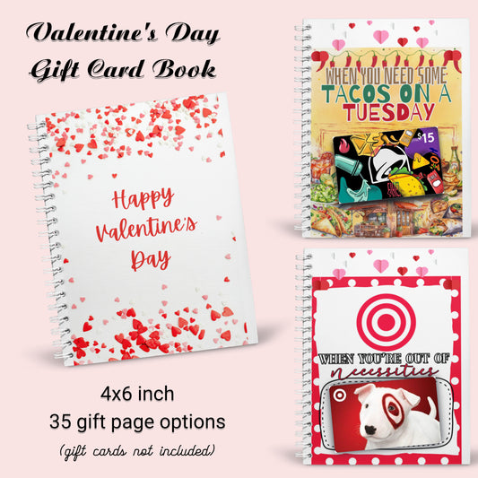 Custom Valentine's Day Gift Card Book