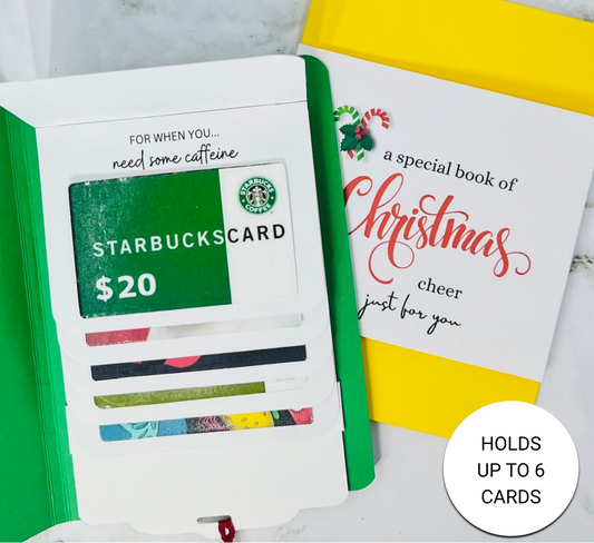 Christmas Waterfall Gift Card Booklet | Holiday Cash & Gift Card Holder | Stocking Stuffer | Holds Up to 6 Gift Cards or Cash