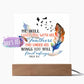 Acrylic Square Plaque | He Will Cover You With His Feathers Psalm 91:4 Home Decor