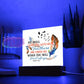 Acrylic Square Plaque | He Will Cover You With His Feathers Psalm 91:4 With Led Base Home Decor
