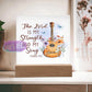 Acrylic Square Plaque | The Lord Is My Strength And Song Exodus 15:2 Home Decor