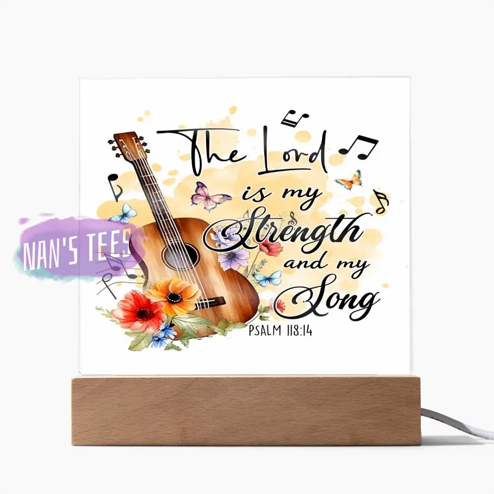 Acrylic Square Plaque | The Lord Is My Strength And Song Psalm 118:14 Home Decor