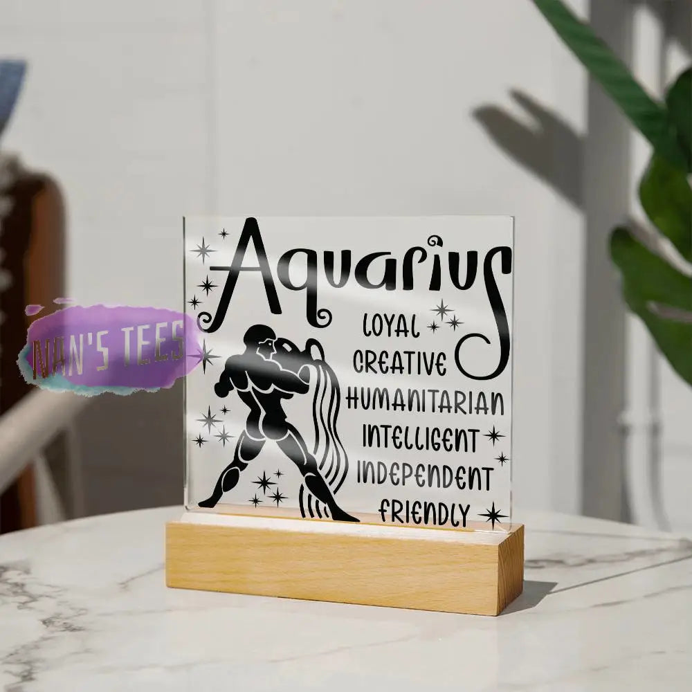 Aquarius Zodiac Sign Positive Traits | Acrylic Square Plaque Jewelry