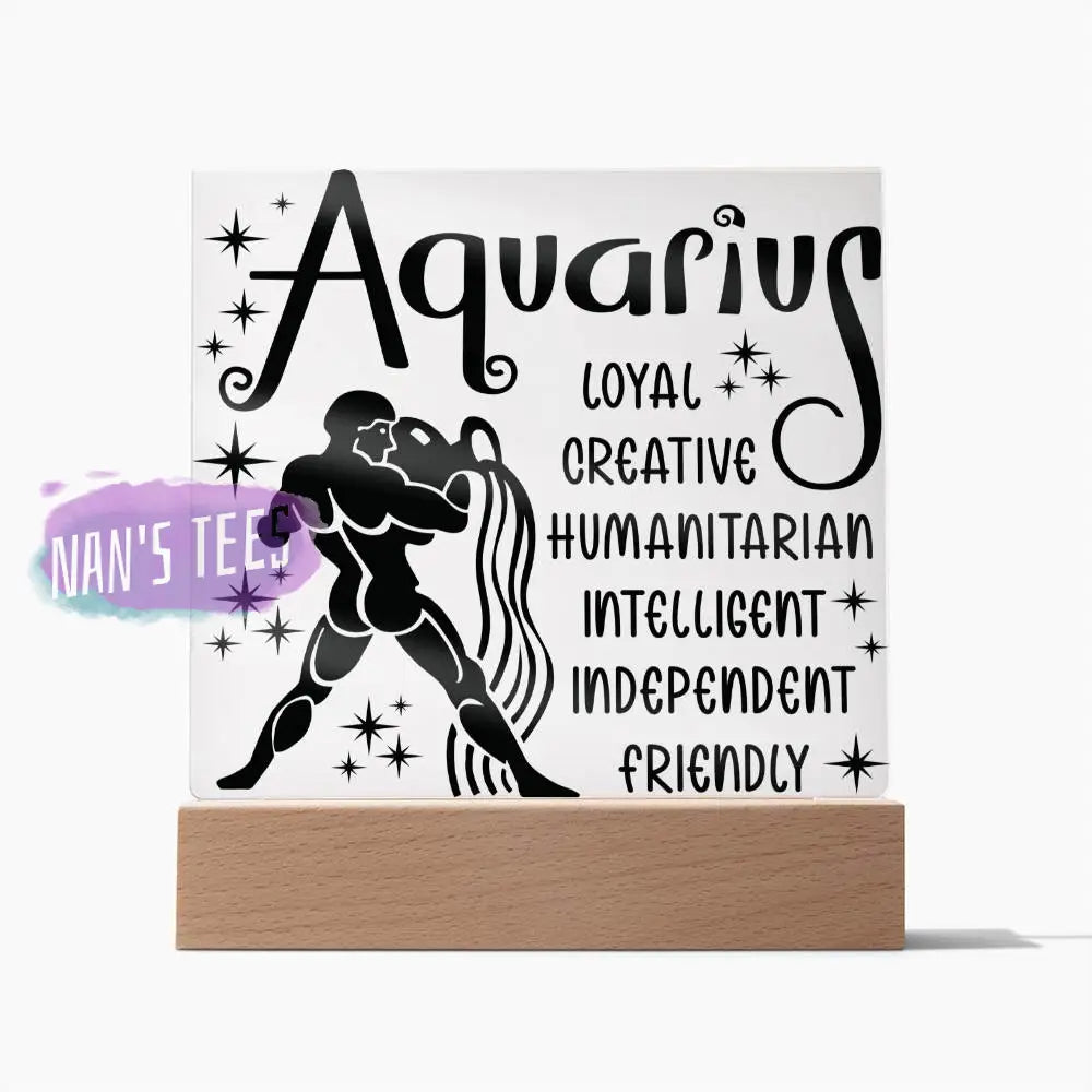 Aquarius Zodiac Sign Positive Traits | Acrylic Square Plaque Jewelry