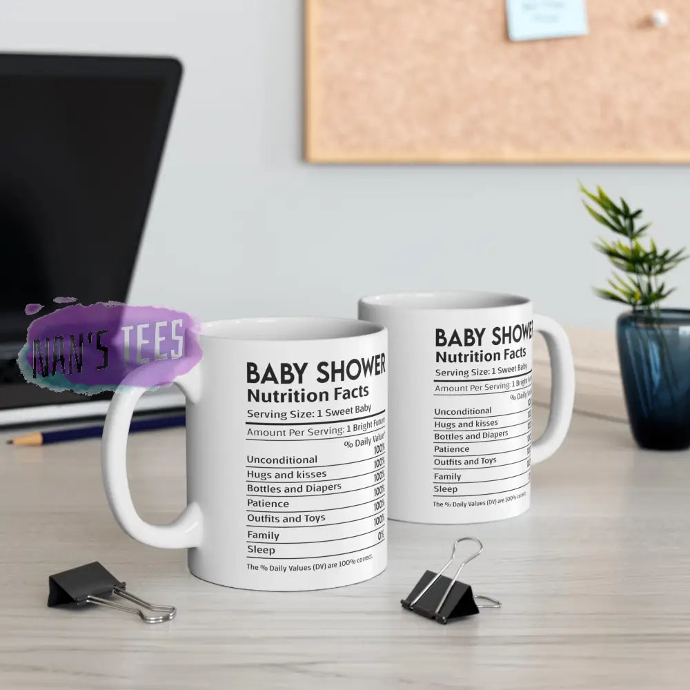 Baby Shower Nutrition Facts Ceramic Mug 11Oz