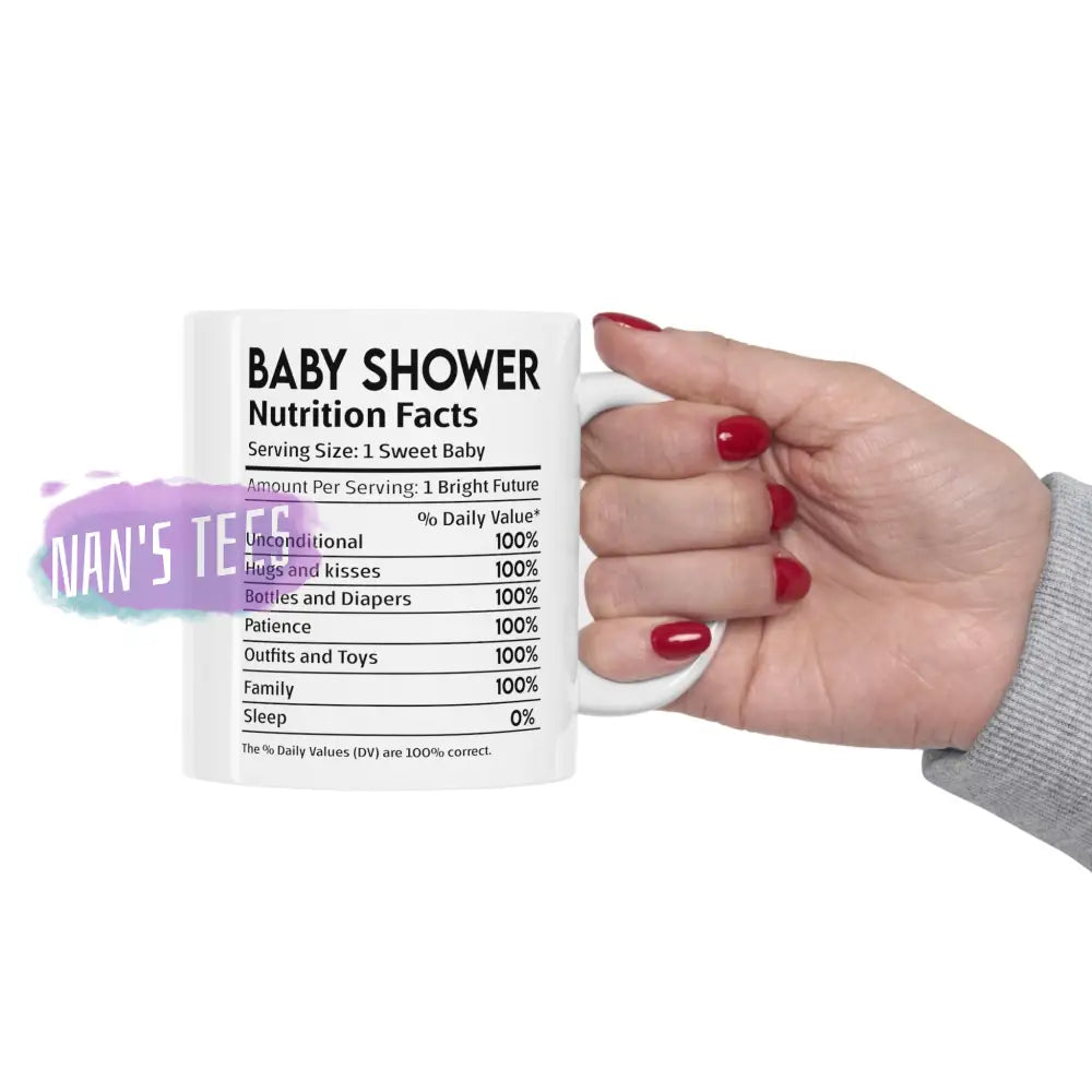 Baby Shower Nutrition Facts Ceramic Mug 11Oz