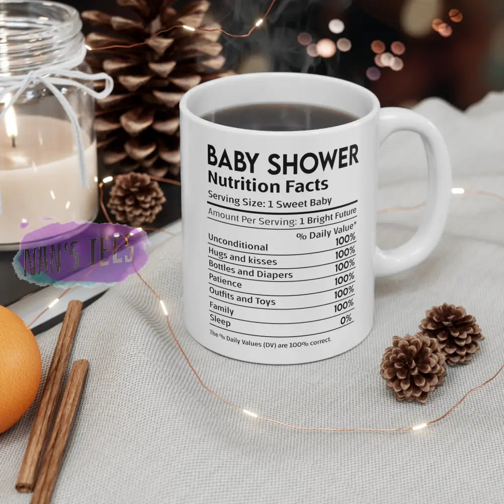 Baby Shower Nutrition Facts Ceramic Mug 11Oz