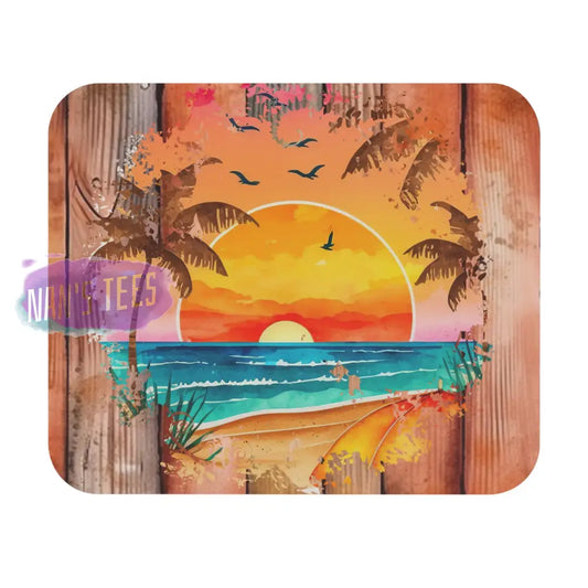 Beach Sunset Novelty Mouse Pad | Non-Slip Rubber Base Computers Laptop Office 9 × 8 / Rectangle Home