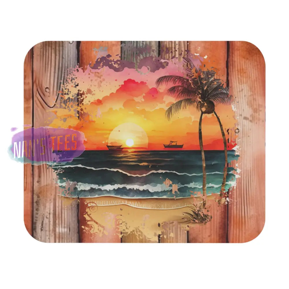 Beach Sunset Novelty Mouse Pad | Non-Slip Rubber Base Computers Laptop Office 9 × 8 / Rectangle Home