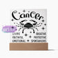 Cancer Zodiac Sign Positive Traits | Acrylic Square Plaque Jewelry