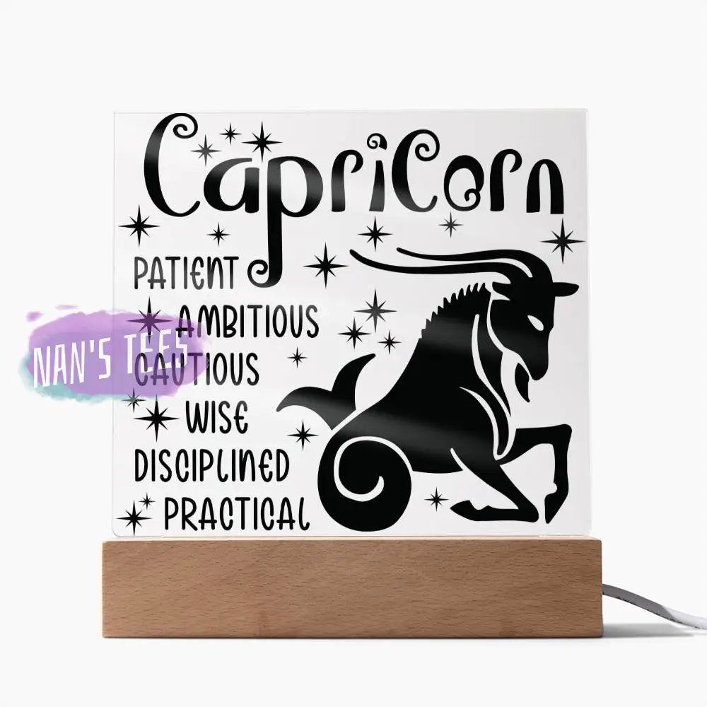 Capricorn Zodiac Sign Positive Traits | Acrylic Square Plaque Jewelry