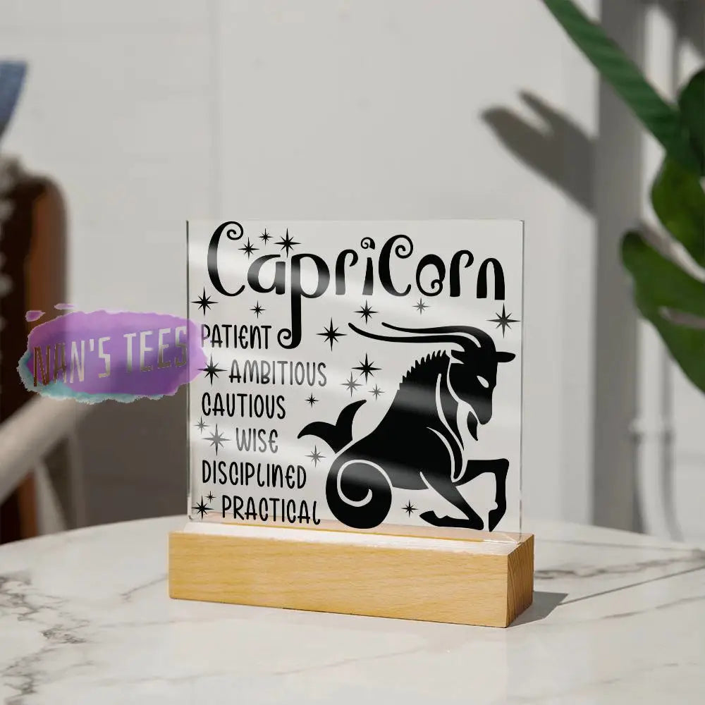 Capricorn Zodiac Sign Positive Traits | Acrylic Square Plaque Jewelry