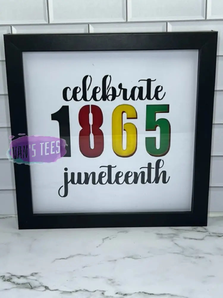 Celebrate 1865 Juneteenth Framed 3D Layered Paper Cut Shadow Box Wall Art Black Frame