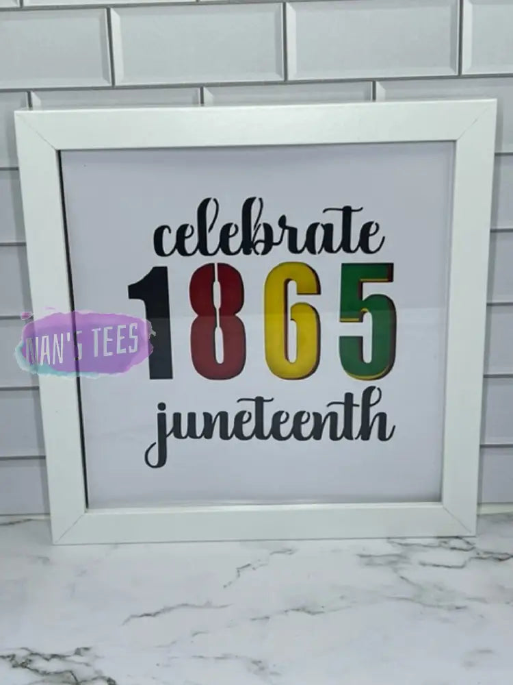 Celebrate 1865 Juneteenth Framed 3D Layered Paper Cut Shadow Box Wall Art White Frame