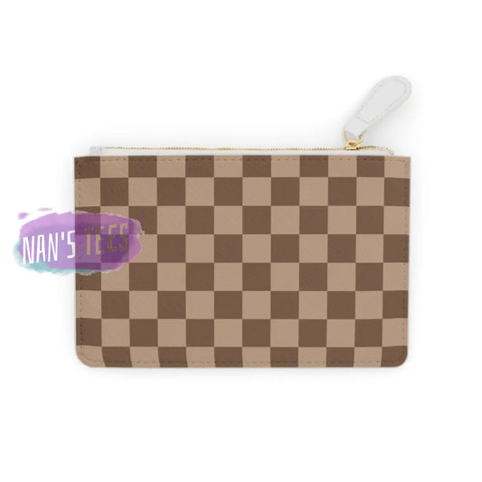 Checkered Mini Clutch Bag 6.3 X 4 / White Bags