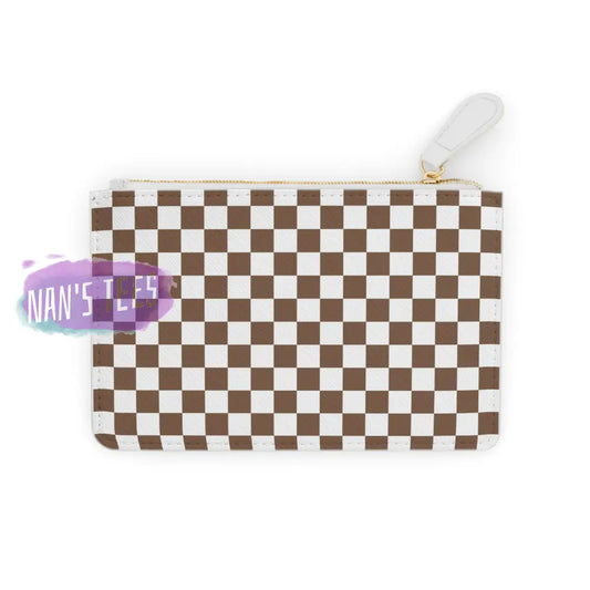 Checkered Mini Clutch Bag 6.3 X 4 / White Bags