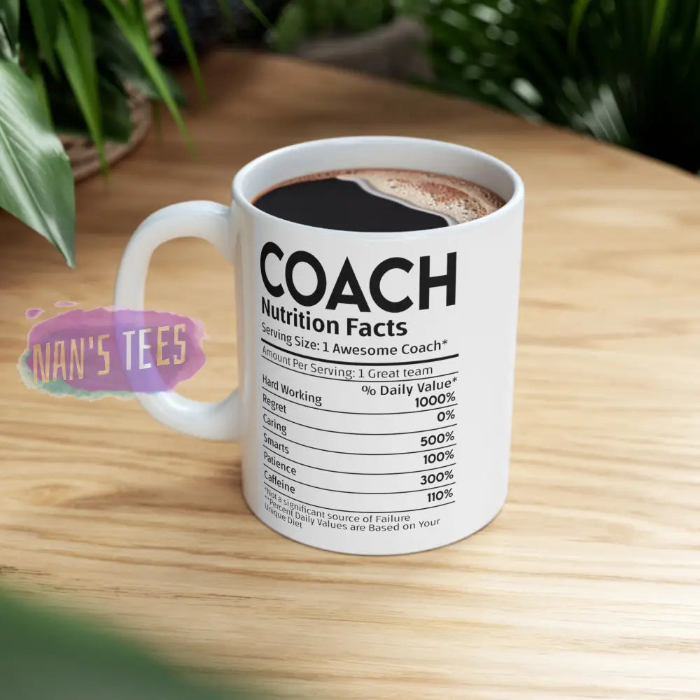 Coach Nutrition Facts Ceramic Mug 11Oz