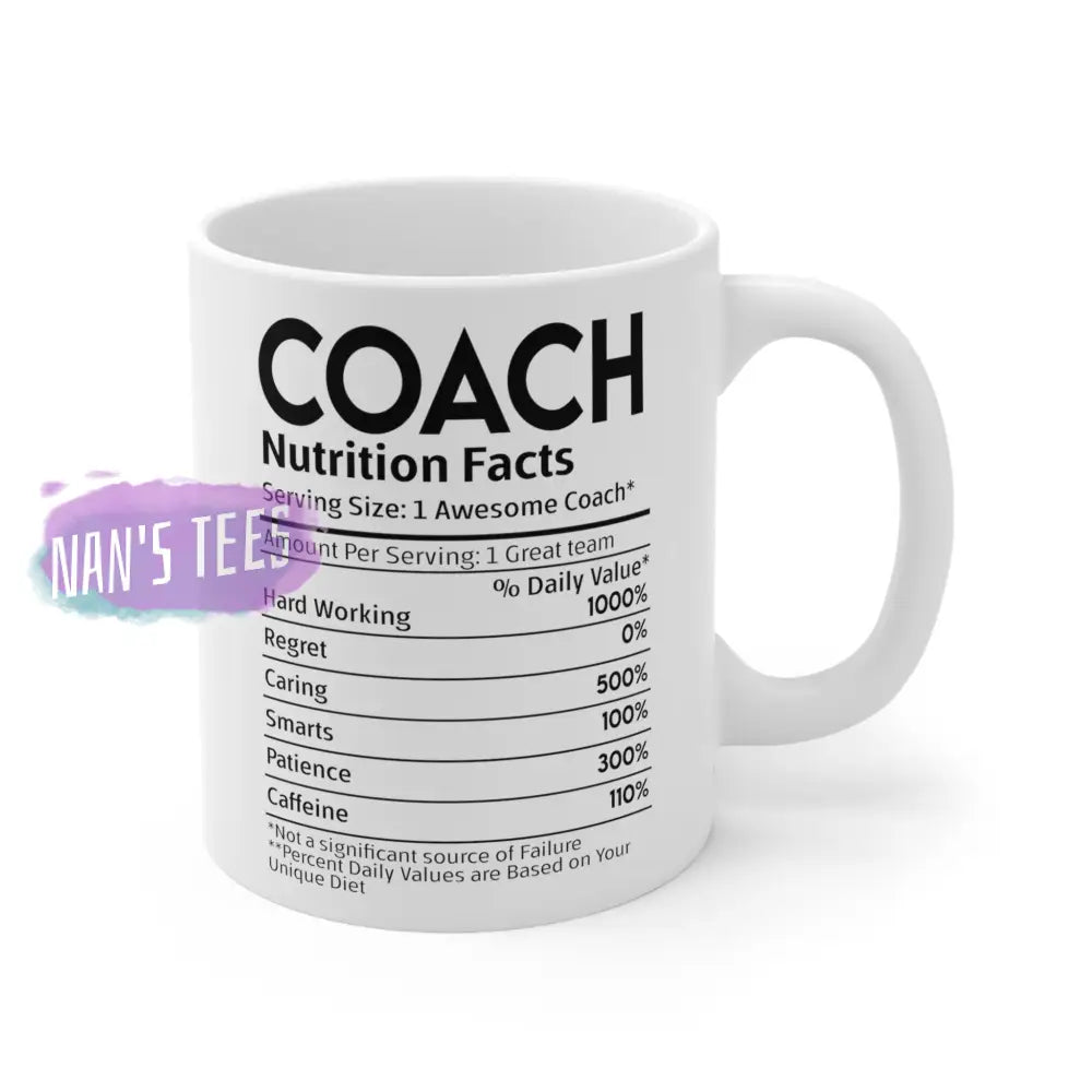 Coach Nutrition Facts Ceramic Mug 11Oz