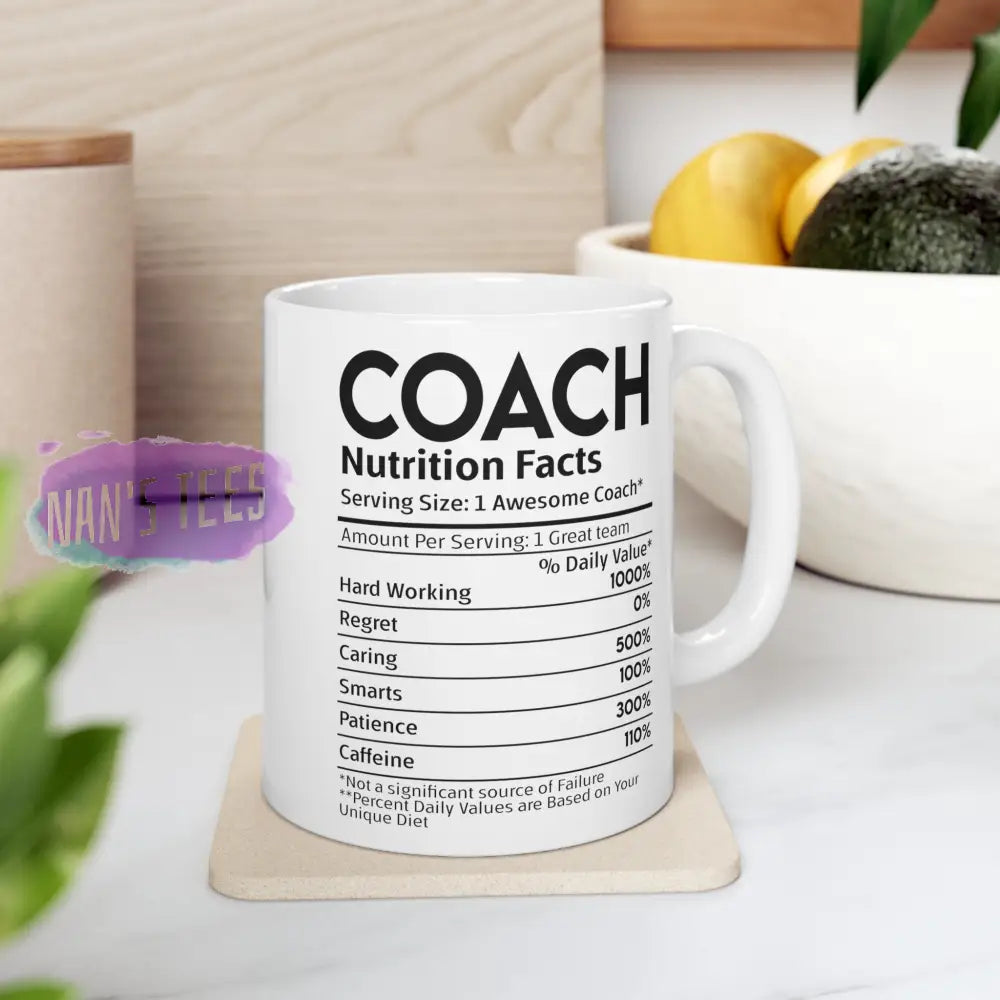 Coach Nutrition Facts Ceramic Mug 11Oz