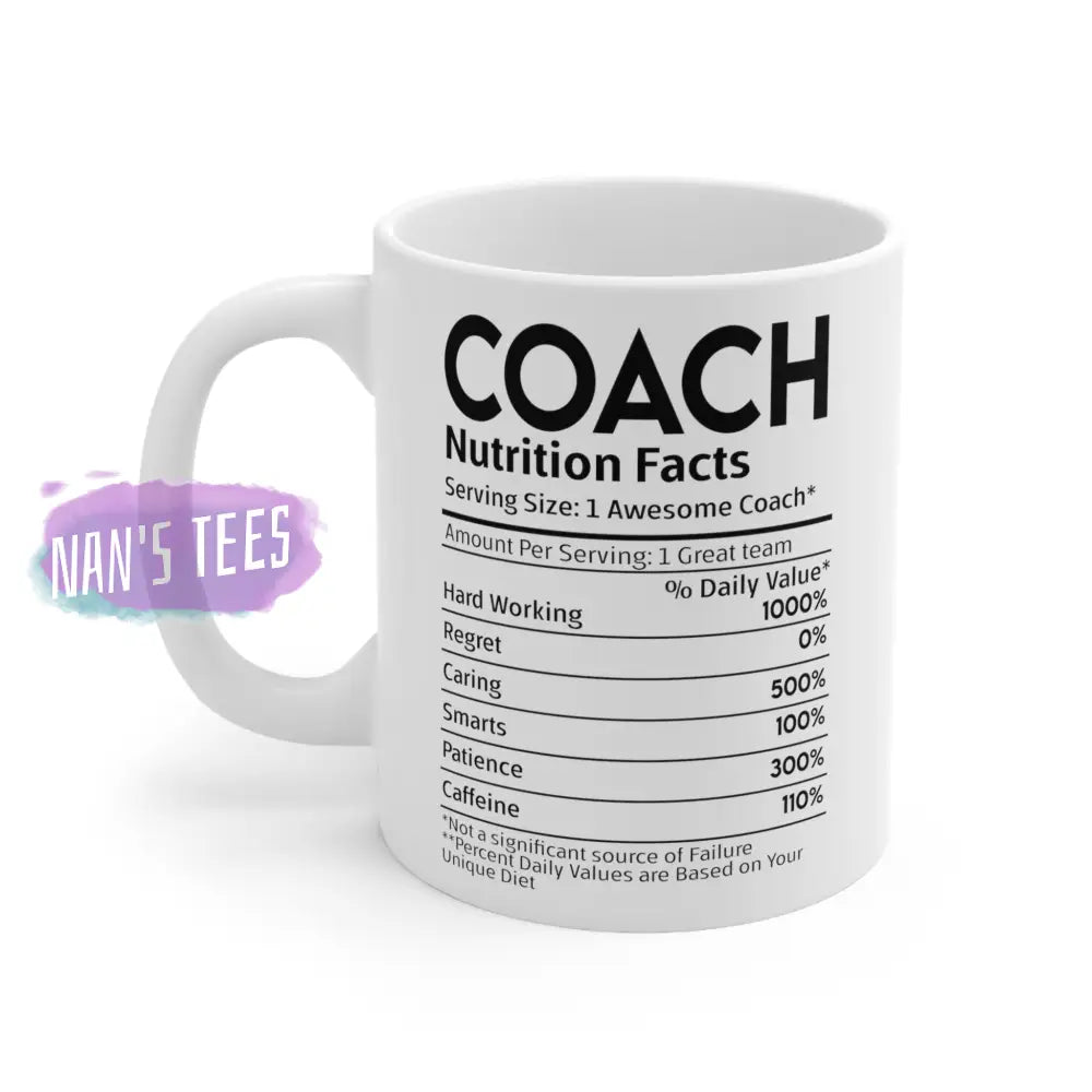 Coach Nutrition Facts Ceramic Mug 11Oz