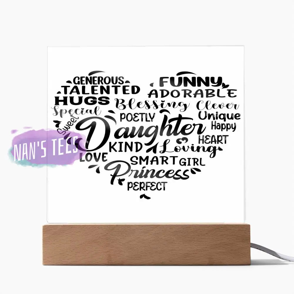 Daughter Acrylic Square Plaque Home Decor