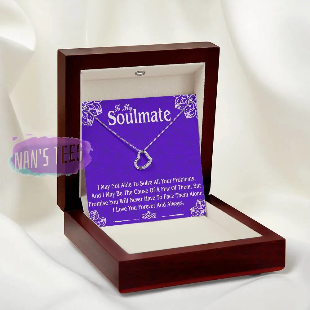 Elegant Delicate Heart Necklace In White Gold Or Yellow | To My Soulmate Jewelry