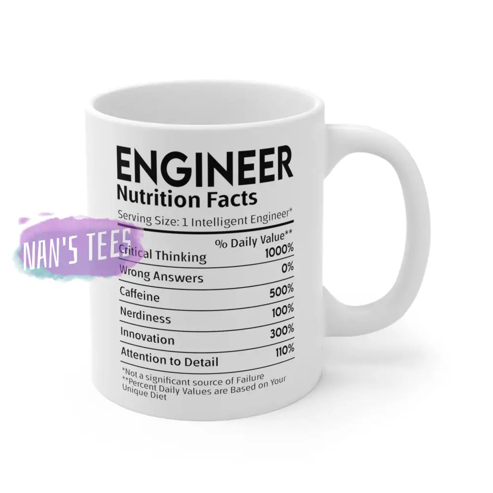 Engineer Nutrition Facts Ceramic Mug 11Oz