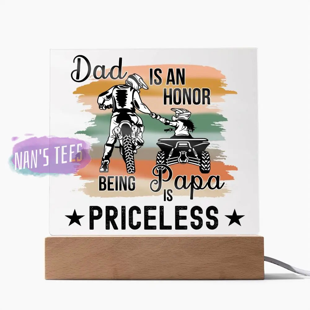 Father And Daughter Acrylic Square Plaque | Being Papa Is Priceless Home Decor