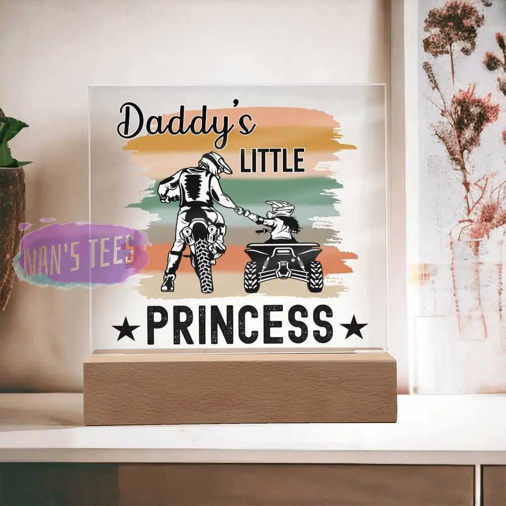 Father And Daughter Acrylic Square Plaque | Daddys Little Princess Home Decor