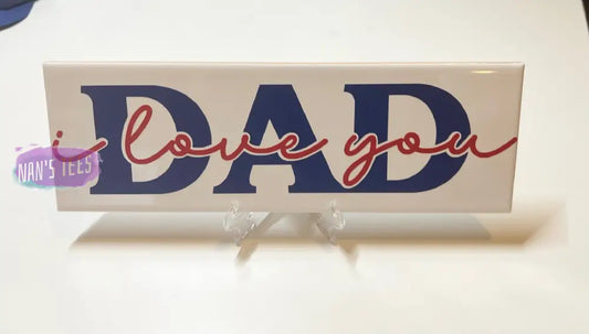 Fathers Day | Dad Grandpa Ceramic Subway Tile With Stand Home Decor Size 12X3