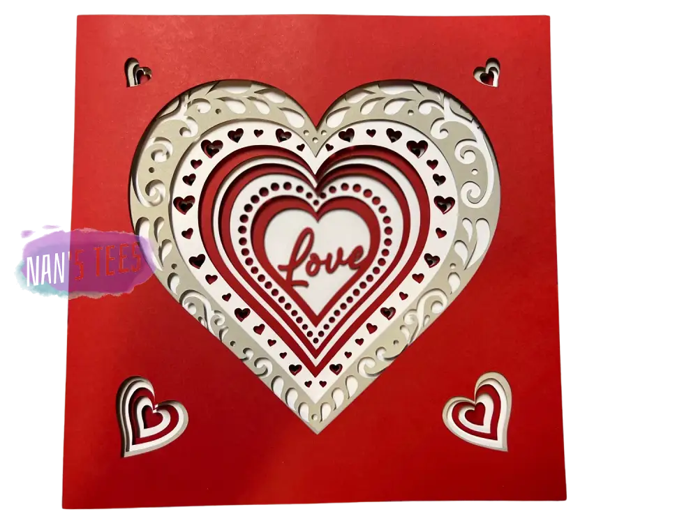 Framed 3D Layered Paper Love Wall Decor Art Valentines Day Mothers