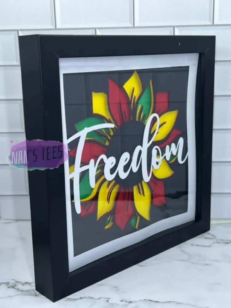 Freedom Juneteenth Framed 3D Layered Paper Cut Shadow Box Wall Art