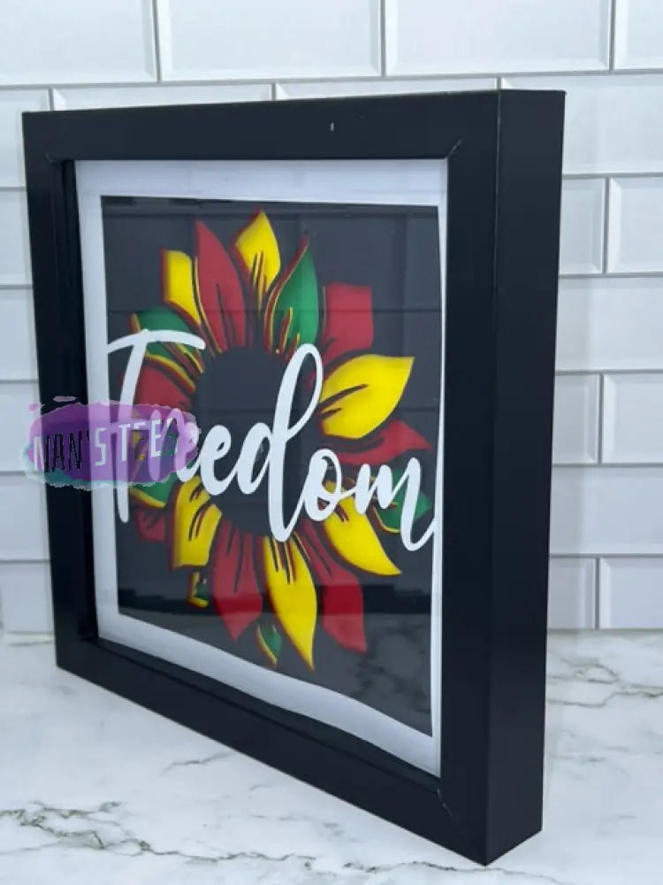 Freedom Juneteenth Framed 3D Layered Paper Cut Shadow Box Wall Art