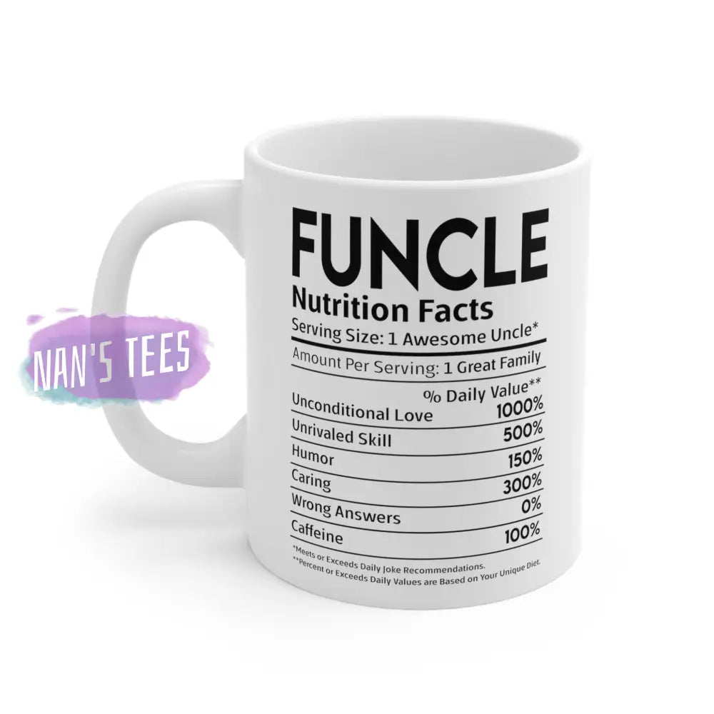 Funcle Nutrition Facts Ceramic Mug 11Oz