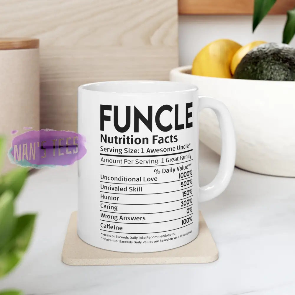 Funcle Nutrition Facts Ceramic Mug 11Oz