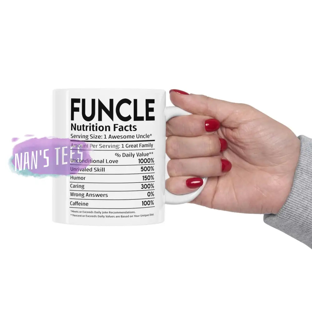 Funcle Nutrition Facts Ceramic Mug 11Oz