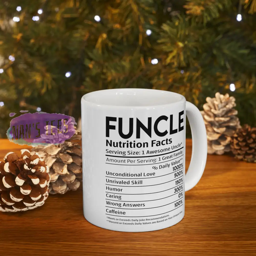 Funcle Nutrition Facts Ceramic Mug 11Oz