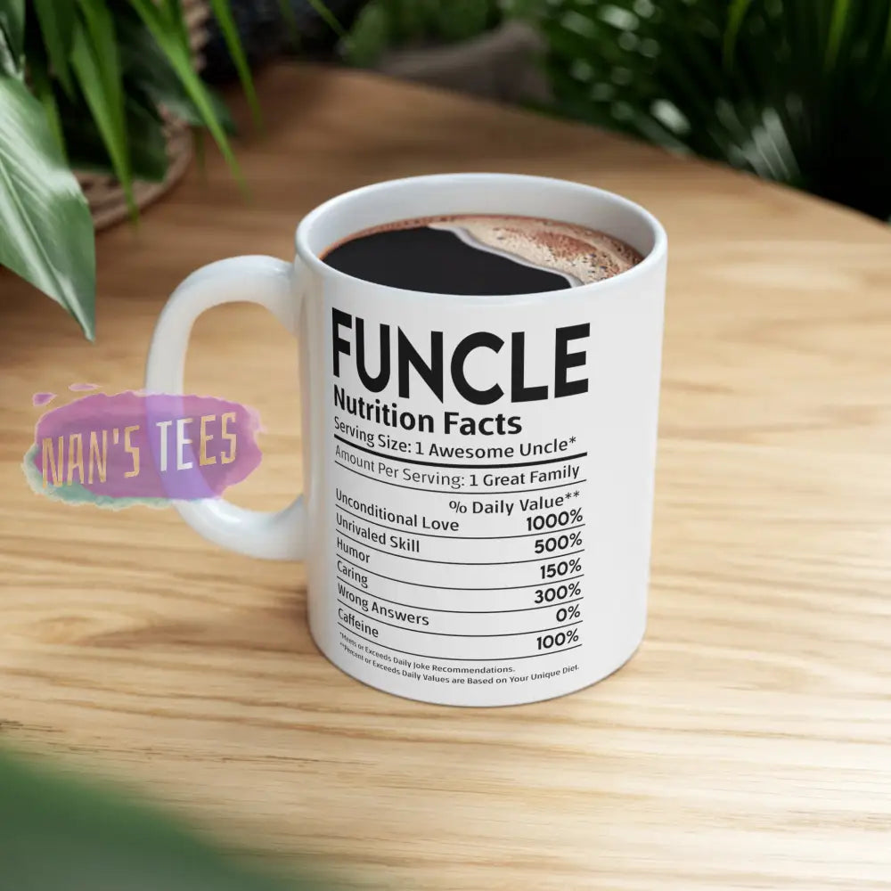 Funcle Nutrition Facts Ceramic Mug 11Oz