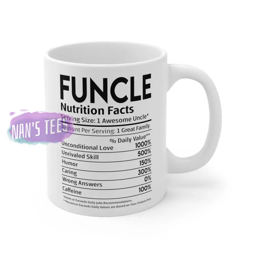 Funcle Nutrition Facts Ceramic Mug 11Oz