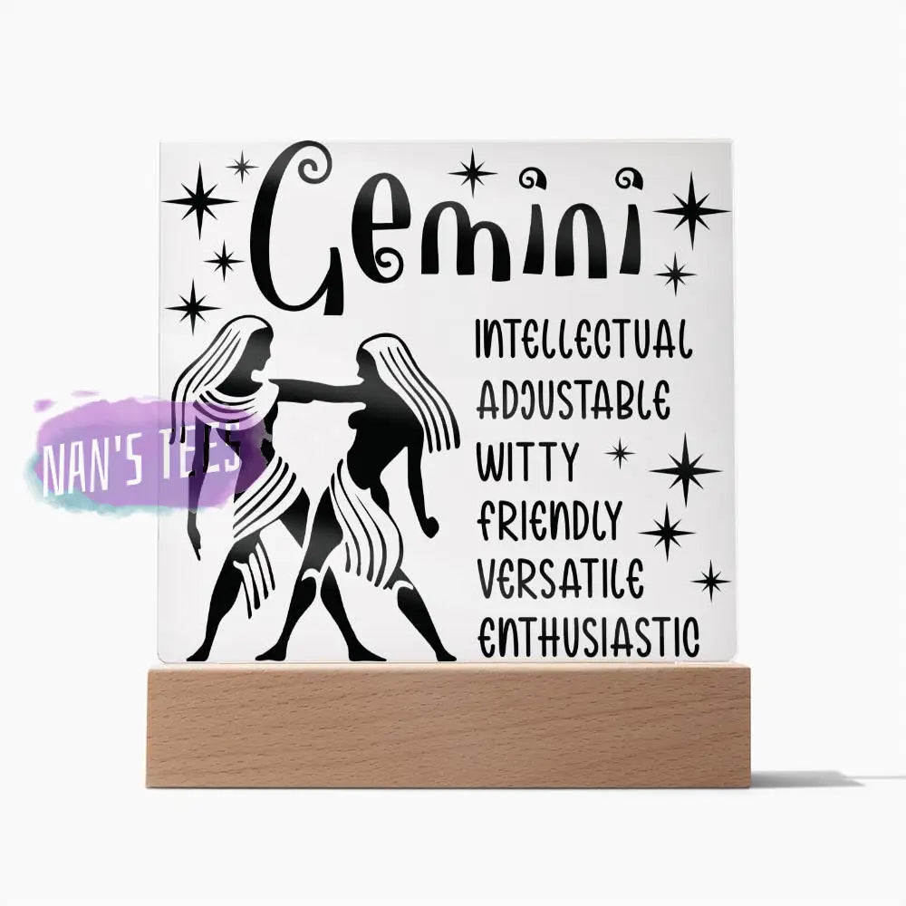 Gemini Zodiac Sign Positive Traits | Acrylic Square Plaque Jewelry