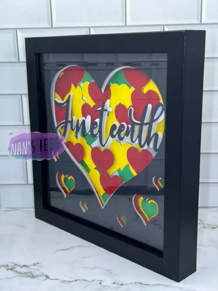 Juneteenth Framed 3D Layered Paper Cut Shadow Box Wall Art