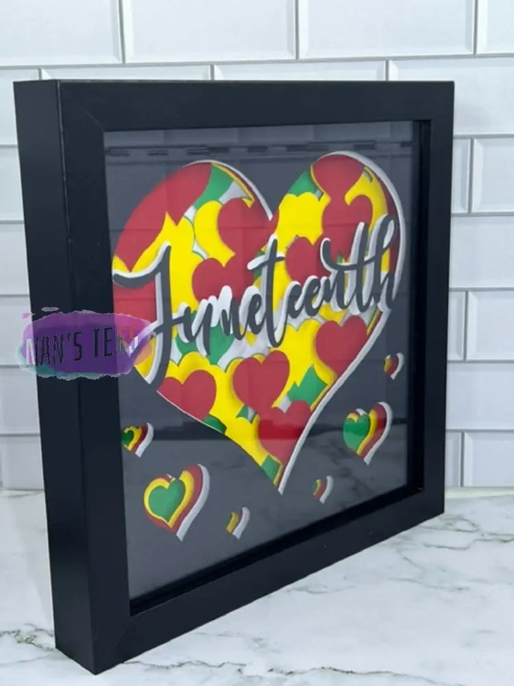 Juneteenth Framed 3D Layered Paper Cut Shadow Box Wall Art