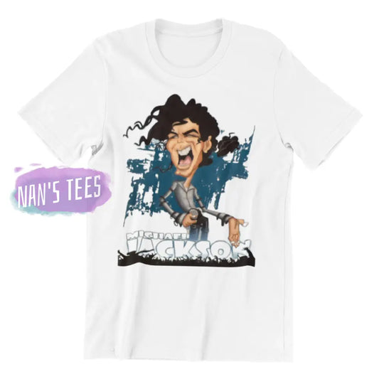 Michael Jackson Animated Graphic T-Shirt White / Small